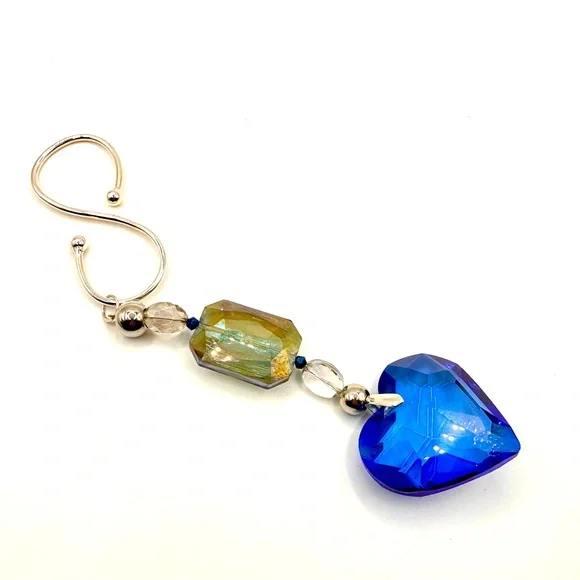Stunning Blue Crystal Heart, 925 Sterling Silver, Great Preowned Condition - Picture 6 of 6